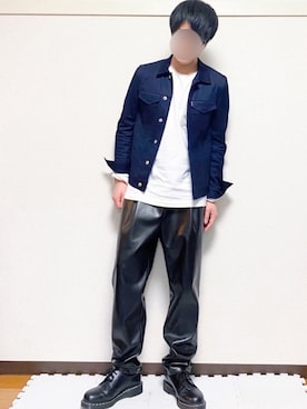 「ATTACHMENT（アタッチメント）のアイテム（デニムジャケット）」を使った、ヒロユキさん（メンズ・172cm）の春コーディネート