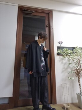 「Lui's（ルイス）のアイテム（ノーカラージャケット）」を使った、marcoさん（メンズ・161cm）の春コーディネート