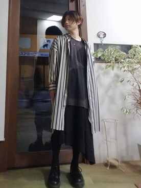 「lot holon（ロットホロン）のアイテム（トップス）」を使った、marcoさん（メンズ・161cm）の夏コーディネート
