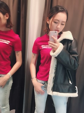 「Marc by Marc Jacobs（マークバイマークジェイコブス）のアイテム（レッグウェア）」を使った、Roffie_Zhangさん（レディース・168cm）の冬コーディネート