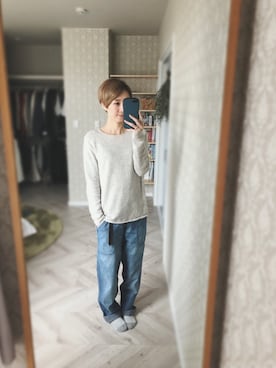「pas de calais（パドカレ）のアイテム（スウェット）」を使った、晴れのちさん（レディース・163cm）の秋コーディネート