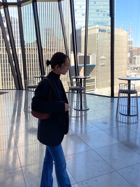 「UNIQLO（ユニクロ）のエクストラファインメリノリブタートルネックセーター（長袖）（ニット/セーター）」を使った、eryerykyさん（レディース・159cm）の冬コーディネート