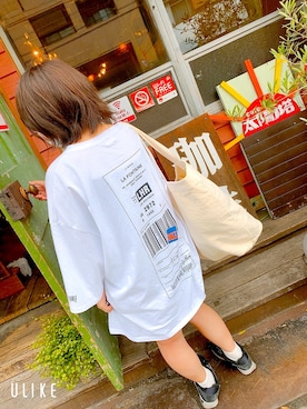 「Reebok（リーボック）のクラシックレザー [CL LTHR ATI 90S W]（スニーカー、ブラック系）」を使った、月夜（るな）☽･:*さん（レディース・147cm）の春コーディネート