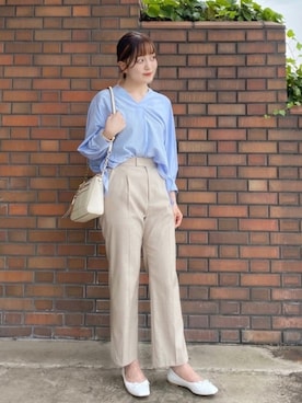「Rougevif」｜「アイテム（バレエシューズ）」を使った、奈津実さん（レディース・155cm）の夏コーディネート