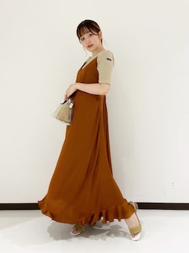 「abahouse」｜「アイテム（ワンピース/ドレス）」を使った、奈津実さん（レディース・155cm）の夏コーディネート