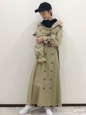 「トレンチ」｜「アイテム（帽子）」を使った、MAYAさん（レディース・164cm）の春コーディネート