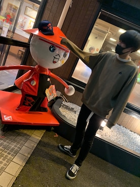 「LOGOS（ロゴス）のアイテム（スウェット）」を使った、iです。さん（メンズ・181cm）の秋コーディネート