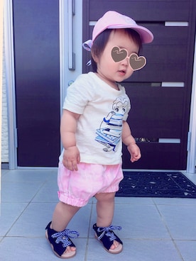 「Ruffle Butts （ラッフルバッツ）のアイテム」を使った、なーちゃんさん（キッズ・90cm）の春コーディネート