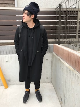 「靴下チラ見せ」｜「アイテム（その他アウター）」を使った、ここぱぱさん（メンズ・165cm）の冬コーディネート