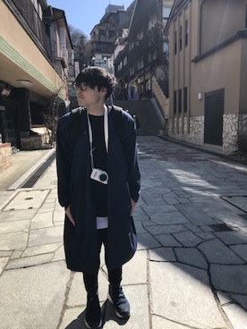 「靴下チラ見せ」｜「アイテム（その他アウター）」を使った、ここぱぱさん（メンズ・165cm）の春コーディネート