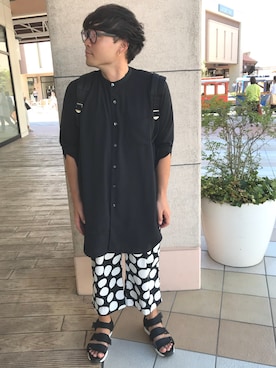 スタンドカラーロングシャツ Hare を使ったその他ユーザーのメンズ人気ファッションコーディネート Wear