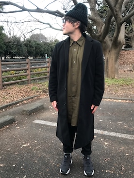 「大晦日」｜「アイテム（チェスターコート）」を使った、ここぱぱさん（メンズ・165cm）の冬コーディネート