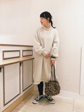 「袖ボリューム」｜「アイテム（レッグウェア）」を使った、taknk.さん（レディース・157cm）の秋コーディネート