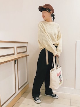 「ワッフル」｜taknk.さん（レディース・157cm）の冬コーディネート