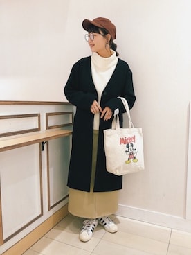 「スーパースター」｜「アイテム（その他アウター）」を使った、taknk.さん（レディース・157cm）の冬コーディネート