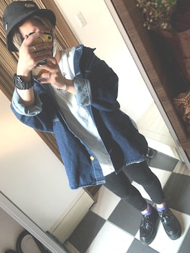 「rps（アールピーエス）のアイテム（デニムジャケット）」を使った、hikarinさん（レディース・153cm）の夏コーディネート