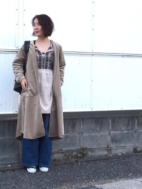 「Omekashi（オメカシ）のアイテム（その他アウター）」を使った、mei02さん（レディース・160cm）の冬コーディネート