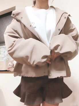 「チェック柄に恋してる」｜「アイテム（マウンテンパーカー）」を使った、あゆゆん🐻さん（レディース・158cm）の秋コーディネート