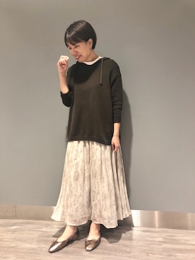 「A part by（アパートバイ）のアイテム（パーカー）」を使った、いっちーさん（レディース・160cm）の秋コーディネート