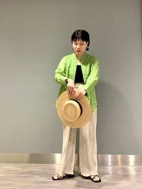 「アパートバイローリーズ」｜「アイテム（帽子）」を使った、いっちーさん（レディース・162cm）の夏コーディネート