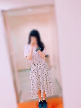 「axes femme POETIQUE（アクシーズファムポエティック）のアイテム（Tシャツ/カットソー）」を使った、ゆきろん❄さん（レディース・163cm）の夏コーディネート