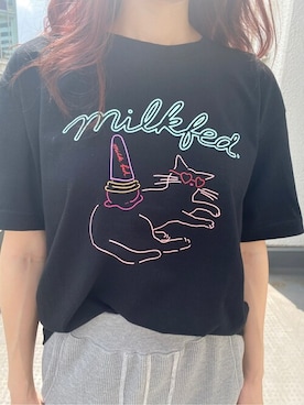 「MILKFED.（ミルクフェド）のアイテム（ショルダーバッグ）」を使った、MILKFED.STAFFさん（レディース・154cm）の夏コーディネート