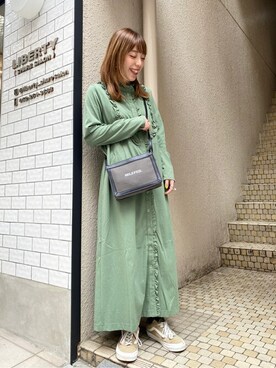 「MILKFED.（ミルクフェド）のアイテム（ショルダーバッグ）」を使った、MILKFED.STAFFさん（レディース・157cm）の夏コーディネート