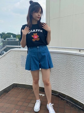 「アイテム（ヘアゴム）」を使った、MILKFED.STAFFさん（レディース・160cm）の夏コーディネート