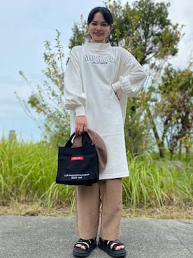 「MILKFED.」｜「アイテム（ハンチング/ベレー帽）」を使った、MILKFED.STAFFさん（レディース・157cm）の秋コーディネート