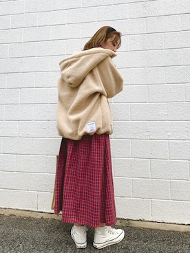 「MILKFED.（ミルクフェド）のアイテム（その他アウター）」を使った、MILKFED.STAFFさん（レディース・157cm）の秋コーディネート