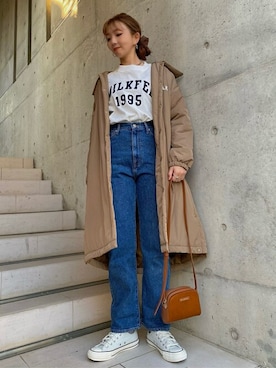 「MILKFED.」｜「アイテム（ブルゾン）」を使った、MILKFED.STAFFさん（レディース・164cm）の秋コーディネート
