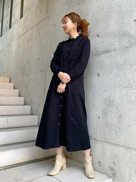 「MILKFED.（ミルクフェド）のアイテム（ショルダーバッグ）」を使った、MILKFED.STAFFさん（レディース・164cm）の秋コーディネート
