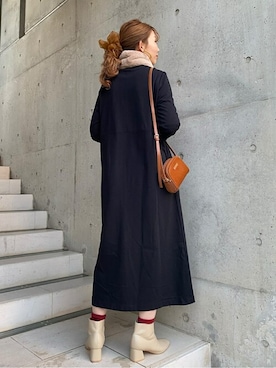 「MILKFED.（ミルクフェド）のアイテム（ショルダーバッグ）」を使った、MILKFED.STAFFさん（レディース・164cm）の秋コーディネート