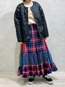 「MILKFED.」｜「アイテム（ナイロンジャケット）」を使った、MILKFED.STAFFさん（レディース・154cm）の秋コーディネート