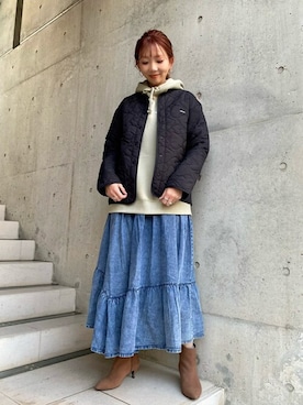 「MILKFED.（ミルクフェド）のアイテム（その他アウター）」を使った、MILKFED.STAFFさん（レディース・164cm）の冬コーディネート