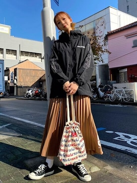 「バッグ」｜「アイテム（ナイロンジャケット）」を使った、MILKFED.STAFFさん（レディース・164cm）の冬コーディネート