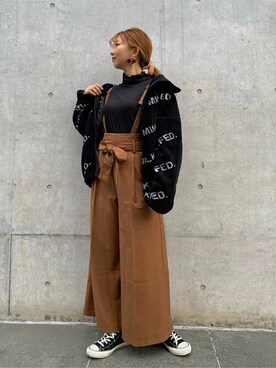 「MILKFED.」｜「アイテム（ブルゾン）」を使った、MILKFED.STAFFさん（レディース・164cm）の冬コーディネート
