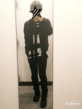 「alexanderwang（アレキサンダーワン）のアイテム（ブルゾン）」を使った、やんさん（メンズ・182cm）の春コーディネート