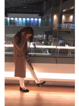 「SPIRALGIRL（スパイラルガール）のアイテム（チェスターコート）」を使った、maaariさん（レディース・153cm）の冬コーディネート
