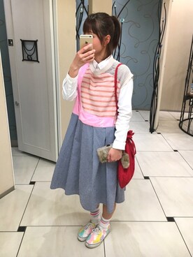 「chambre de charme（シャンブルドゥシャーム）のアイテム（バッグ）」を使った、コダさん（レディース・154cm）の春コーディネート