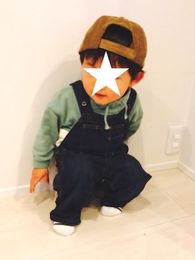 「ミントグリーン」｜「アイテム（サロペット/オーバーオール）」を使った、be＊さん（キッズ・80cm）の春コーディネート