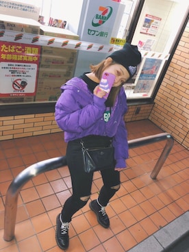 「COACH」｜「アイテム（ダウンジャケット/コート）」を使った、カカトくんさん（レディース・156cm）の秋コーディネート