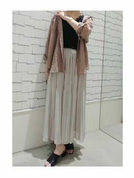 「レースタンク」｜「アイテム（アナログ腕時計）」を使った、shieeeさん（レディース・160cm）の夏コーディネート