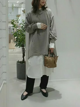 「LEPSIM（レプシィム）のアイテム（シャツワンピース）」を使った、shieeeさん（レディース・160cm）の秋コーディネート