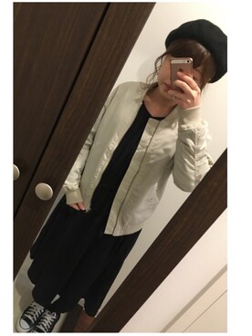 「one way（ワンウェイ）のアイテム（ブルゾン）」を使った、minさん（レディース・155cm）の冬コーディネート