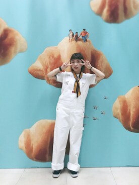 「TAIPEI」｜「アイテム（つなぎ/オールインワン）」を使った、wslさん（レディース・154cm）の夏コーディネート