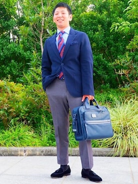 「ストライプネクタイ」｜柴田さん（メンズ・163cm）の秋コーディネート