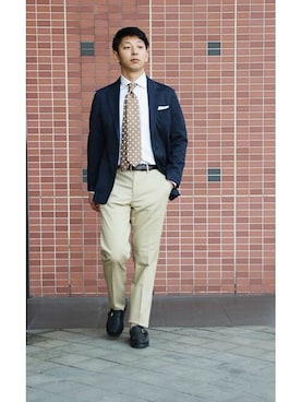 「テーパードシルエット」｜柴田さん（メンズ・163cm）の春コーディネート