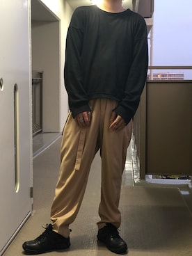 「superNova.（スーパーノヴァ）のアイテム（スラックス）」を使った、takuto wadaさん（メンズ・170cm）の秋コーディネート