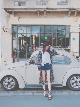 「MIHARA（-）のアイテム」を使った、Reyann芮安さん（レディース・166cm）の夏コーディネート